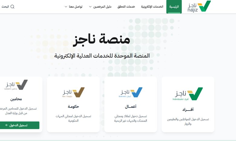 منصة ناجز لتطبيق قانون التنفيذ الجديد