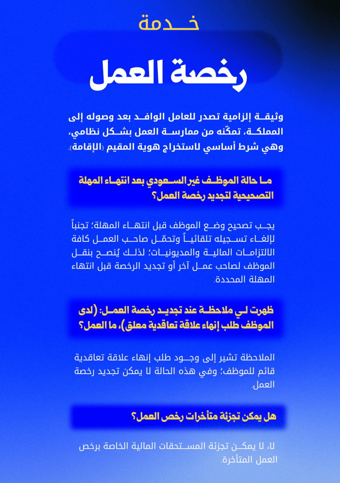 إجراءات انتهاء رخصة العمل للموظف غير السعودي في السعودية 2026 2 انتهاء رخصة العمل للموظف غير السعودي