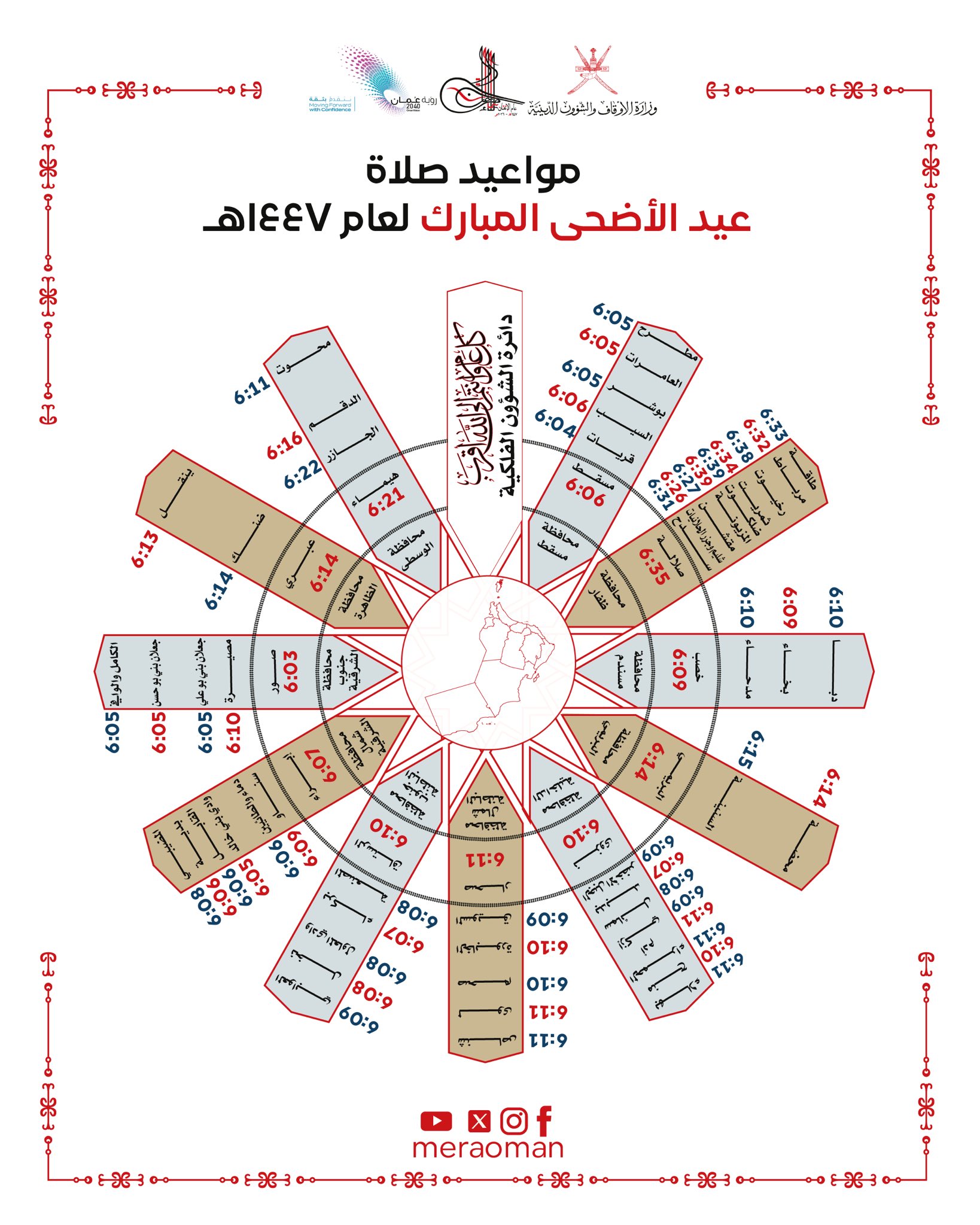 موعد صلاة عيد الأضحى في سلطنة عمان 1447هـ 