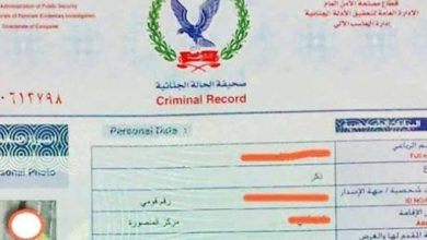 صحيفة الحالة الجنائية الفيش