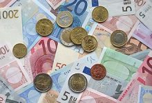 Euro coins and banknotes